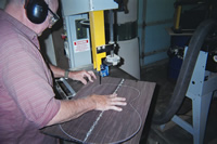 Bandsawing out the back